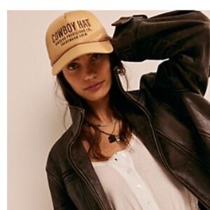 NWT - Free People Cowboy Baseball Hat - Tan